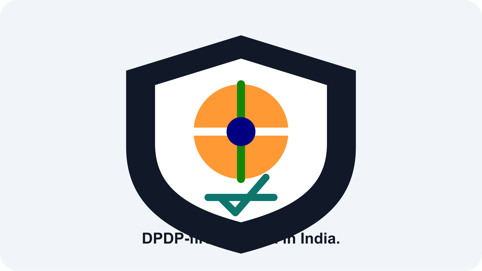 Illustration of a shield over India with consent, sync and privacy checkmarks.